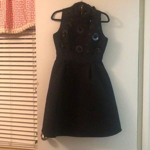 Black dress with floral accents 6 Kate Spade